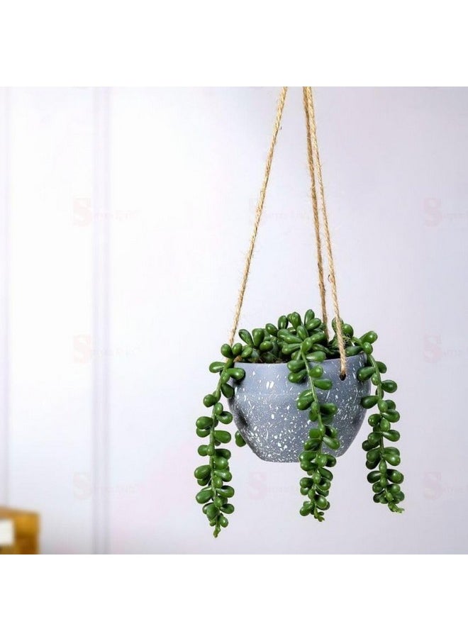 SATYAM KRAFT 1 Pcs Small Flower with Metal Holder Pot, Artificial Decoration Flower for Home Decor Item, Christmas Multi Decoration Item, Showpiece (Green) (Color 2)
