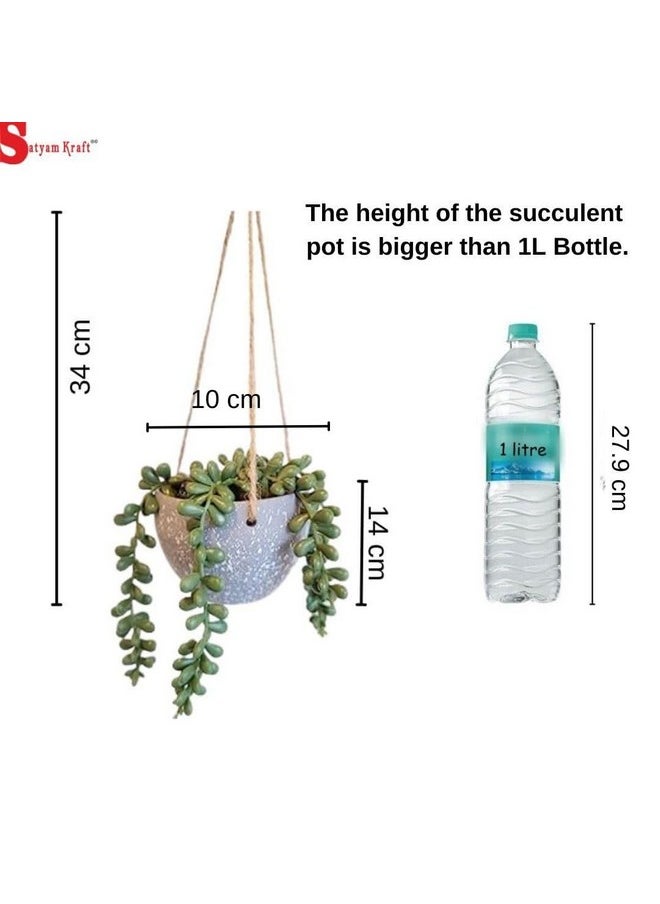 SATYAM KRAFT 1 Pcs Small Flower with Metal Holder Pot, Artificial Decoration Flower for Home Decor Item, Christmas Multi Decoration Item, Showpiece (Green) (Color 2)