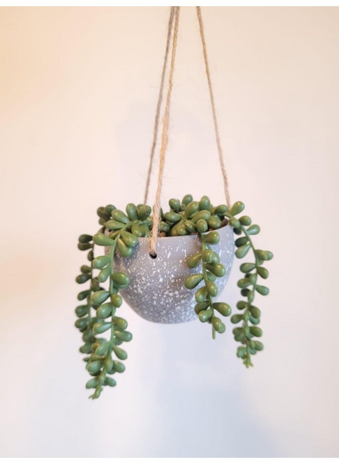 SATYAM KRAFT 1 Pcs Small Flower with Metal Holder Pot, Artificial Decoration Flower for Home Decor Item, Christmas Multi Decoration Item, Showpiece (Green) (Color 2)