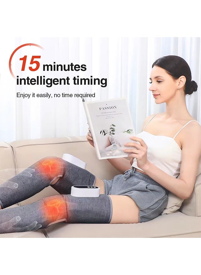 Electric Leg Massager with Heating Air Compression 360° Full Wrap Calf Massage Machine Air Pressure Leg Muscle Relaxation