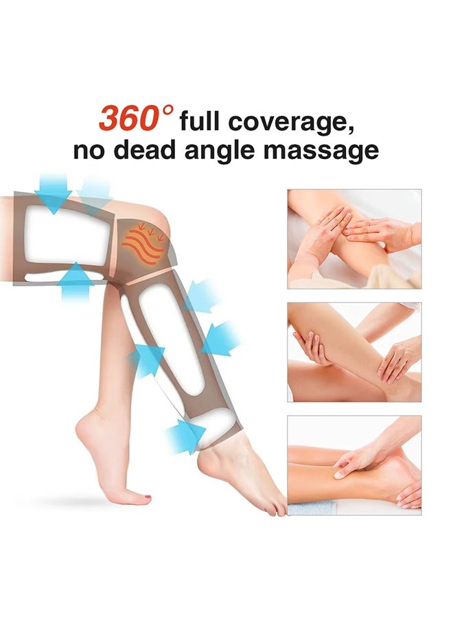 Electric Leg Massager with Heating Air Compression 360° Full Wrap Calf Massage Machine Air Pressure Leg Muscle Relaxation