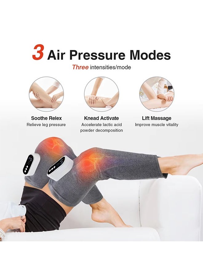 Electric Leg Massager with Heating Air Compression 360° Full Wrap Calf Massage Machine Air Pressure Leg Muscle Relaxation