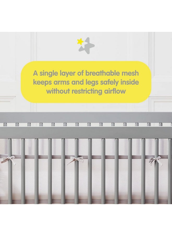 BreathableBaby Breathable Mesh Liner for Full-Size Cribs, Classic 3mm Mesh, Safari Fun Girl (Size 4FS Covers 3 or 4 Sides)