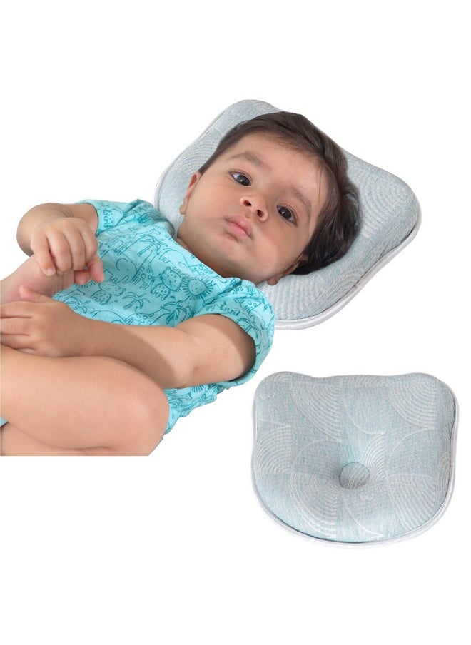 The White Willow Memory Foam Infant Baby Pillow for Preventing Head for Flat Head Syndrome Ideal for 0-12 Age with Removable Organic Bamboo Cover -(9.8