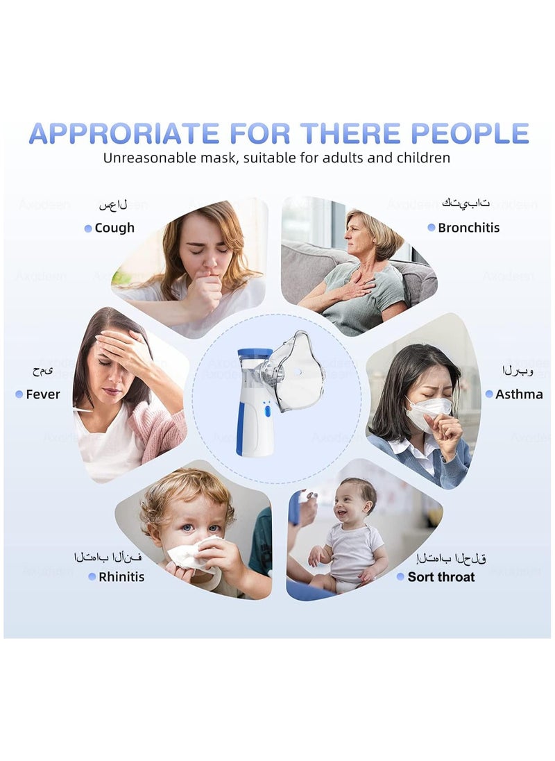 Portable Nebulizer Mini Vaporizers Machine Handheld Atomizers for Adults and Children Travel Nebulizer Steam Inhalator