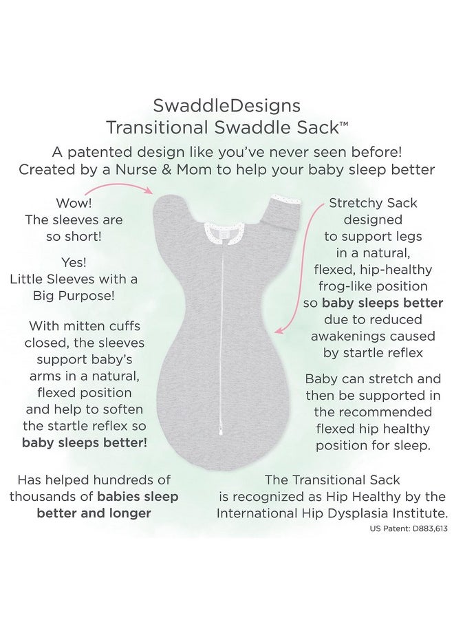 SwaddleDesigns Transitional Swaddle Sack with Arms Up Half-Length Sleeves and Mitten Cuffs, Small, 0-3 Months, 6-14 lbs, Watercolor Mountains & Trees (Arms Up Swaddle, Transition Swaddle Sleep Sack)