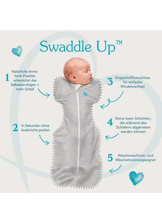 Love to Dream Swaddle UP, Baby Sleep Sack, Self-Soothing Swaddles for Newborns, Improves Sleep, Snug Fit Helps Calm Startle Reflex, New Born Essentials for Baby, 1.0 TOG, 5-8.5 lbs, Blue