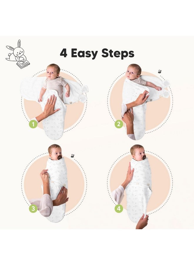 KeaBabies 3-Pack Organic Baby Swaddle Sleep Sacks - Newborn Swaddle Sack, Ergonomic Baby Swaddles 0-3 Months, Swaddles for Newborns,Baby Sleep Sack,Baby Swaddle Blanket Wrap,Baby Essentials (Bunnies)