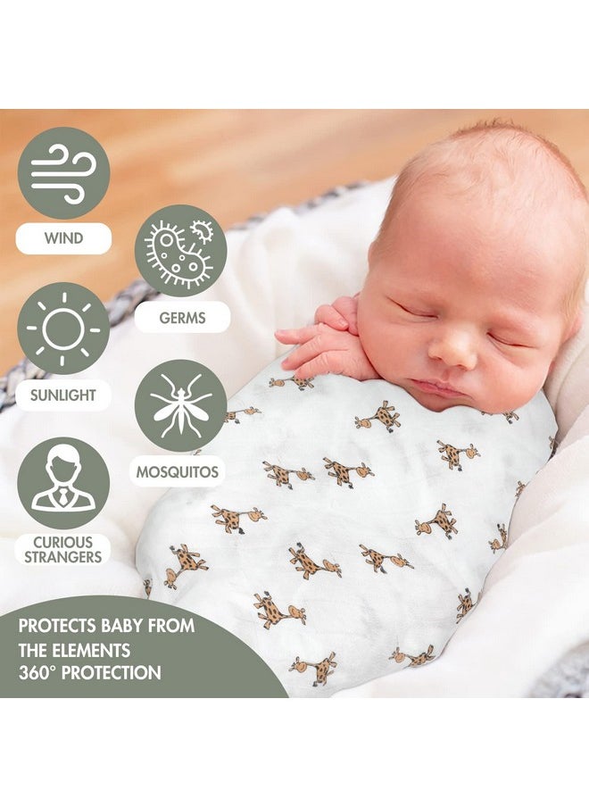 GLLQUEN BABY Receiving Blanket Boy Cotton Muslin Swaddle Blankets Girl Newborn Squares Breathable & Soft Thin Baby Blankets Cloths Double Absorbent Infant Swaddling Wrap - 6 Pack (Giraffe)