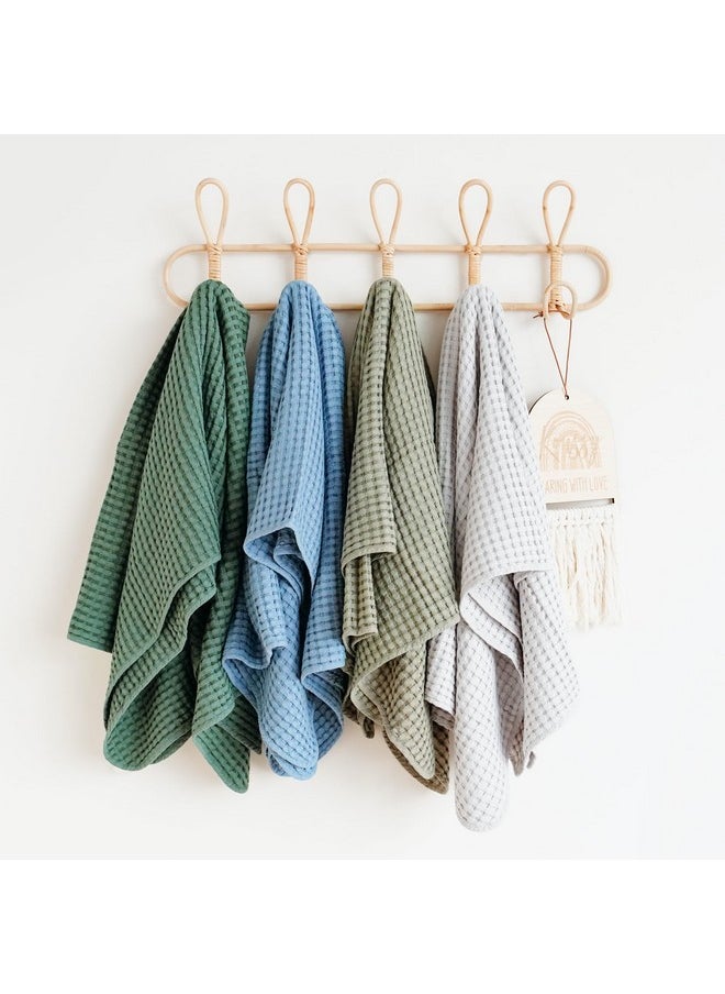 Konssy Waffle Baby Blankets, Nursery Blankets for Boys Girls, Swaddle Blankets Neutral Soft Lightweight Toddler and Kids Throw Blankets(Amy Green)