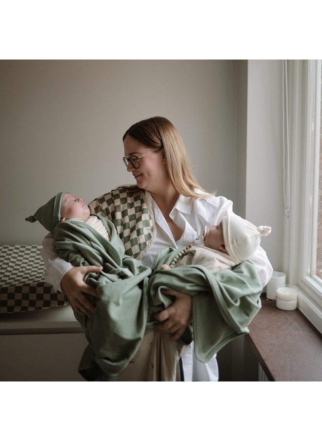 mushie Stretchy Baby Swaddle Blanket | Extra Soft & Snug Fit | 47