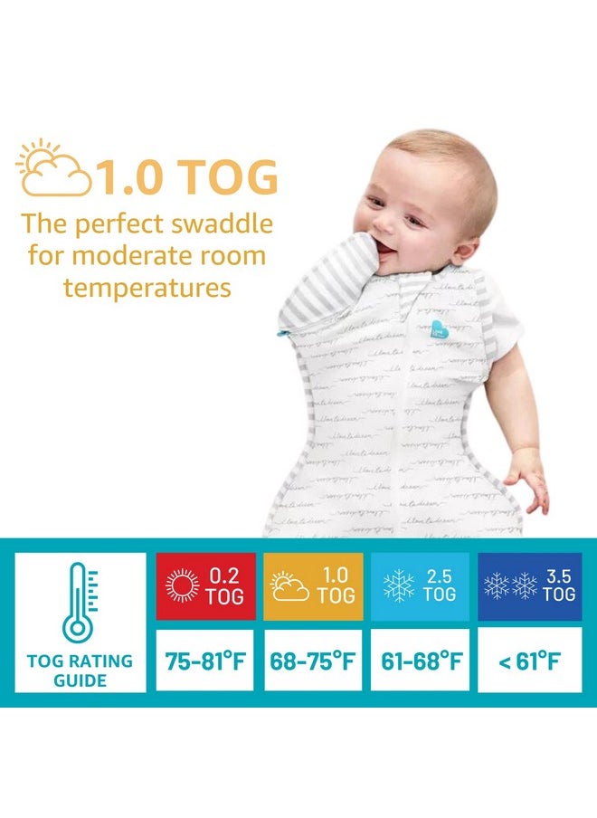 Love to Dream Swaddle Up Transition Swaddle, Patented Zip-Off Wings, Gently Help Baby Transition from Being Swaddled to Arms Free When Showing Signs of Rolling, 1.0 TOG, 13-19 lbs, Gray