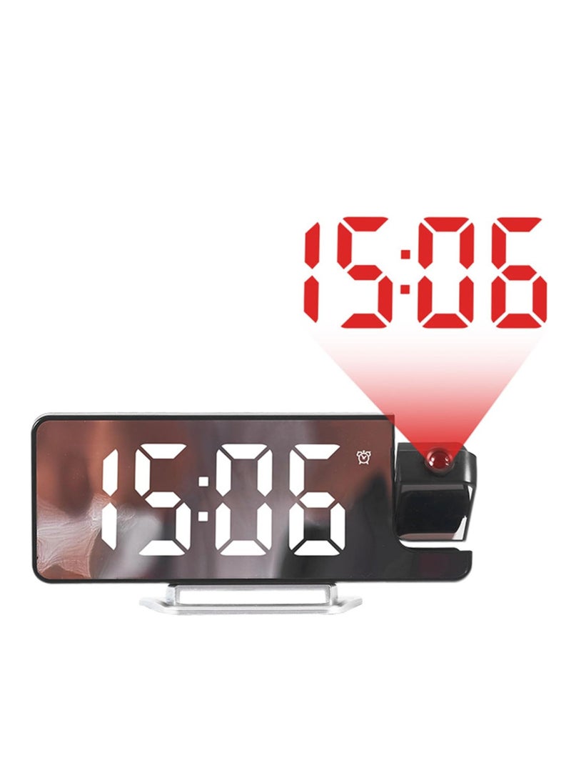 LED Projection Alarm Clock – Large 7.9'' Display with Rotatable Projection, Temperature Display, Adjustable Brightness, and Snooze Feature