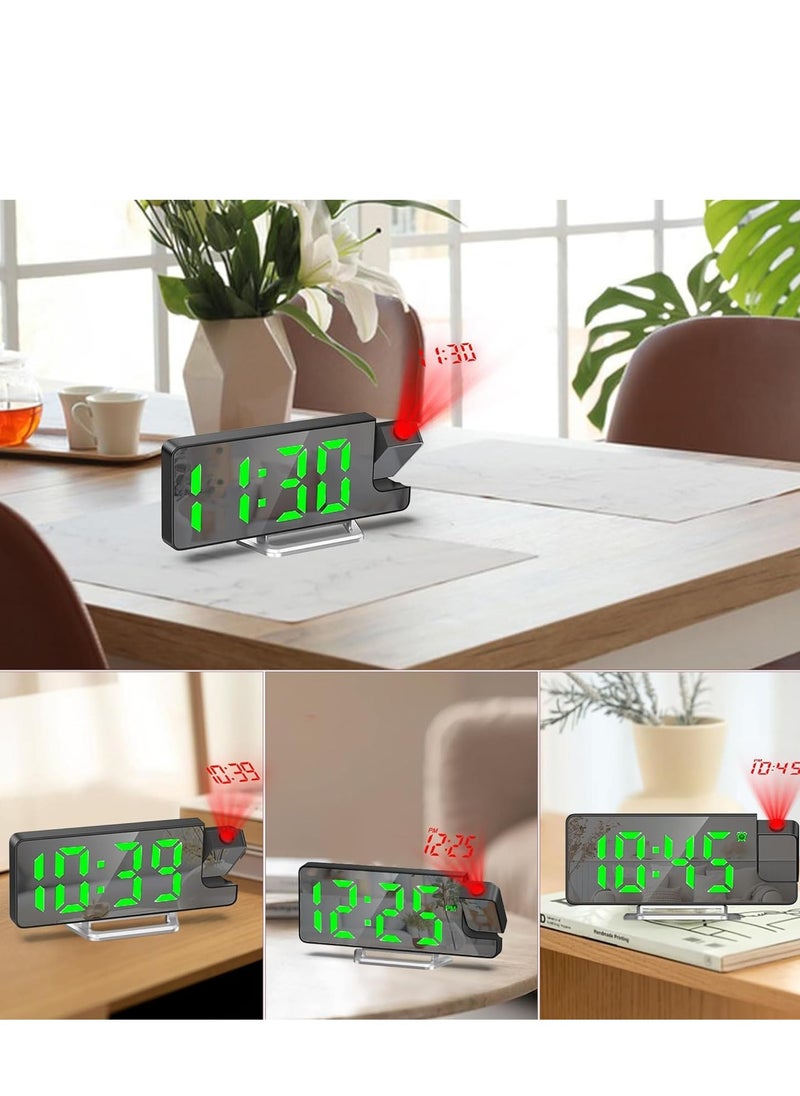 LED Projection Alarm Clock – Large 7.9'' Display with Rotatable Projection, Temperature Display, Adjustable Brightness, and Snooze Feature