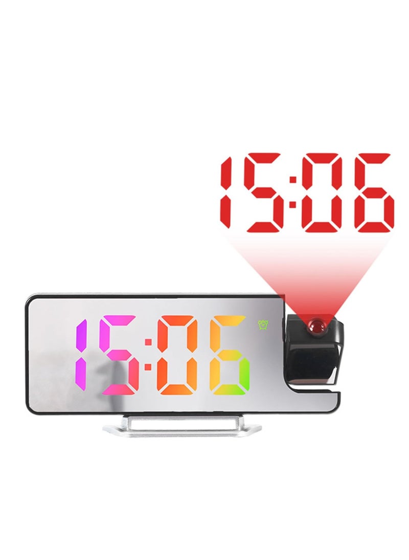 LED Projection Alarm Clock – Large 7.9'' Display with Rotatable Projection, Temperature Display, Adjustable Brightness, and Snooze Feature