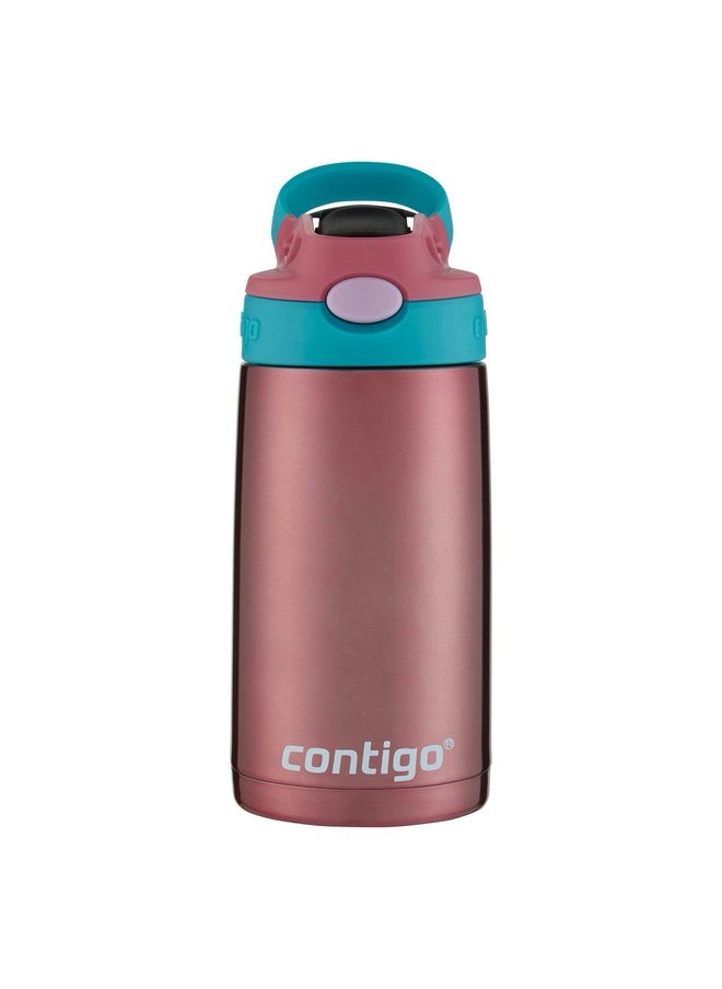 Contigo Kids Straw Stainless Steel Water Bottle with AUTOSPOUT Lid, 13oz, Punch