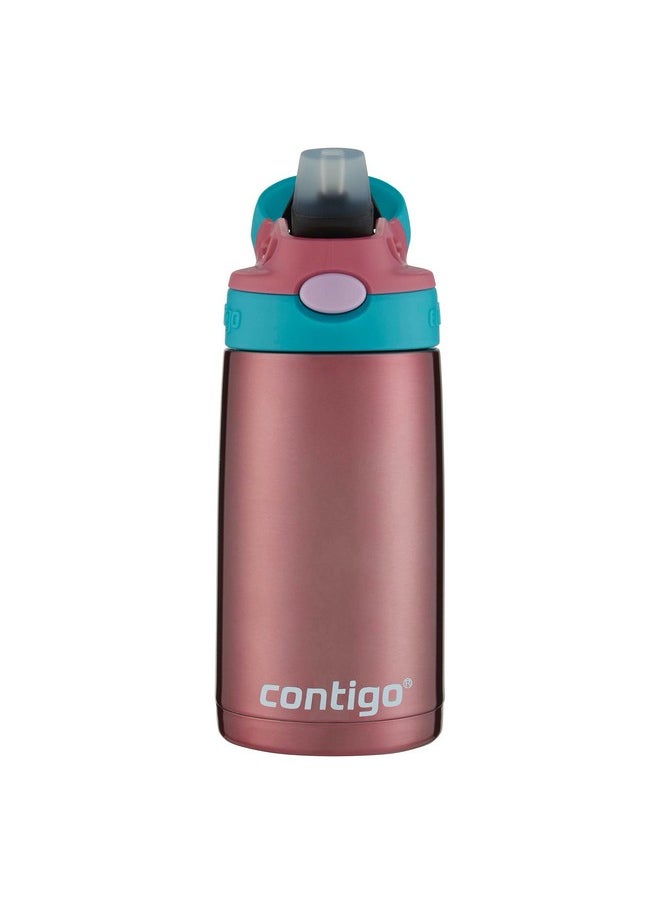 Contigo Kids Straw Stainless Steel Water Bottle with AUTOSPOUT Lid, 13oz, Punch