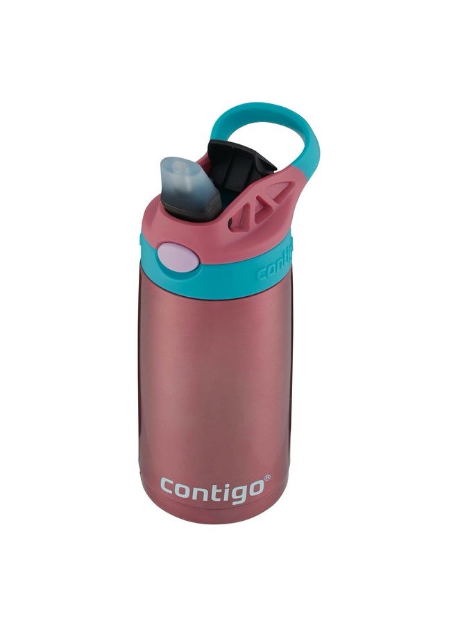 Contigo Kids Straw Stainless Steel Water Bottle with AUTOSPOUT Lid, 13oz, Punch