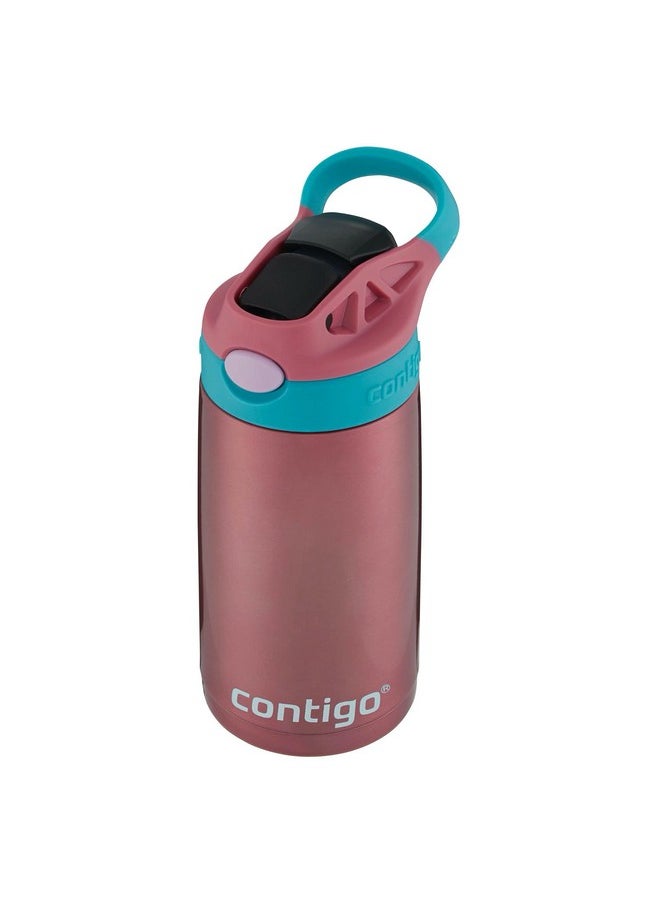 Contigo Kids Straw Stainless Steel Water Bottle with AUTOSPOUT Lid, 13oz, Punch