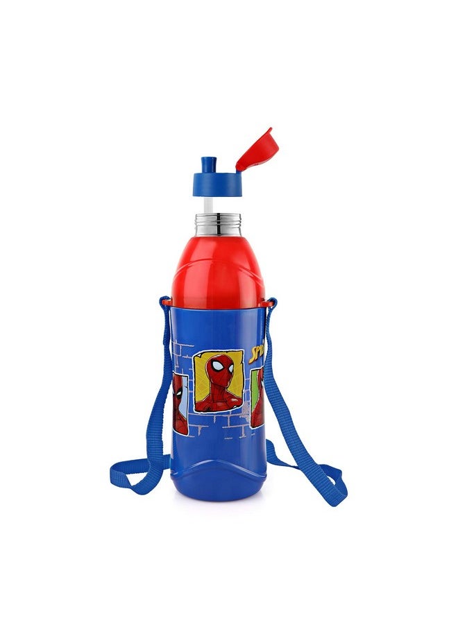 CELLO Puro Steel-X Kids Zee 900 Water Bottle | Spiderman Water Bottle | Leakproof | Cold Insulation | Pack of 1 | 700ml | Blue