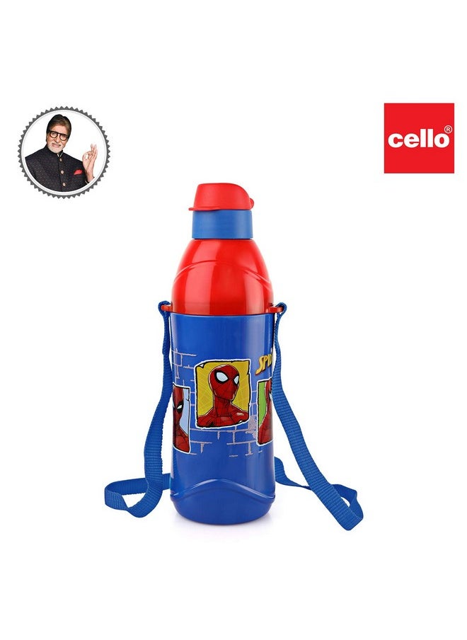 CELLO Puro Steel-X Kids Zee 900 Water Bottle | Spiderman Water Bottle | Leakproof | Cold Insulation | Pack of 1 | 700ml | Blue