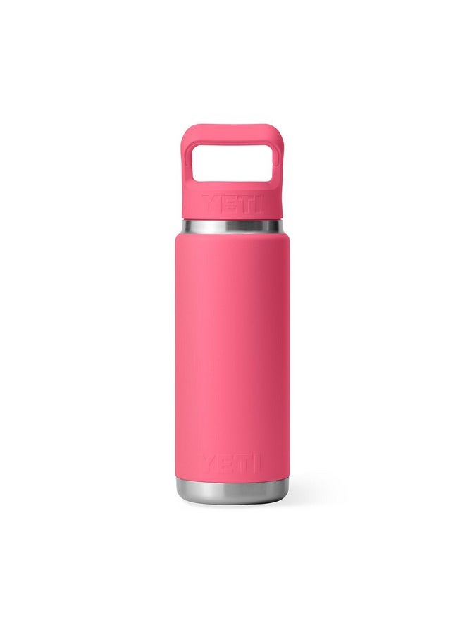 YETI Rambler 26 oz Bottle, Vacuum Insulated, Stainless Steel with Color Matching Straw Cap, Tropical Pink