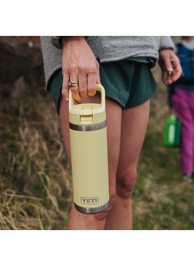 YETI Rambler 18 oz Bottle, Vacuum Insulated, Stainless Steel with Color Matching Straw Cap, Daybreak Yellow