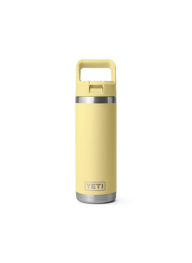 YETI Rambler 18 oz Bottle, Vacuum Insulated, Stainless Steel with Color Matching Straw Cap, Daybreak Yellow