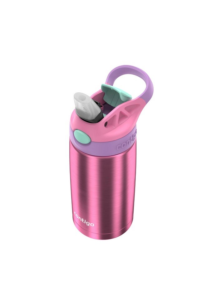 Contigo Autospout Water Bottle with Straw, 13 oz, Azalea/Pansy