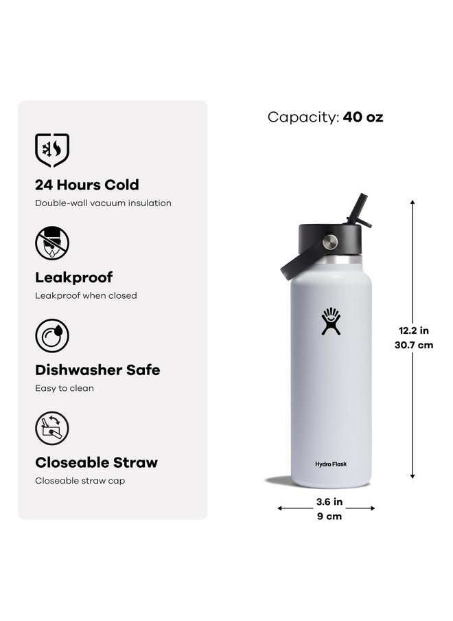 Hydro Flask 40 Oz Wide Flex Straw Cap Stainless Steel Lime