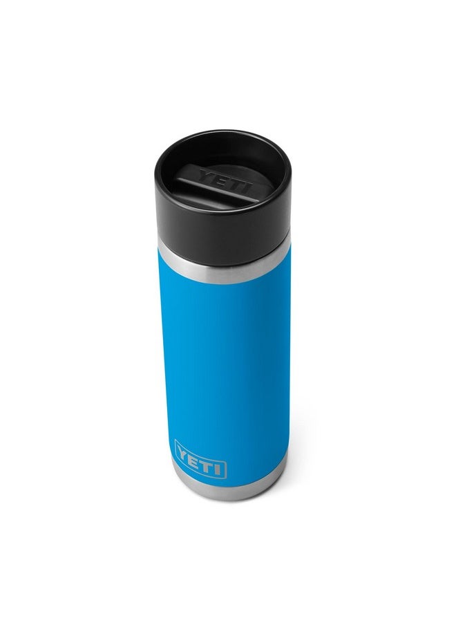 YETI Rambler 18 oz Bottle, Stainless Steel, Vacuum Insulated, with Hot Shot Cap, Big Wave Blue