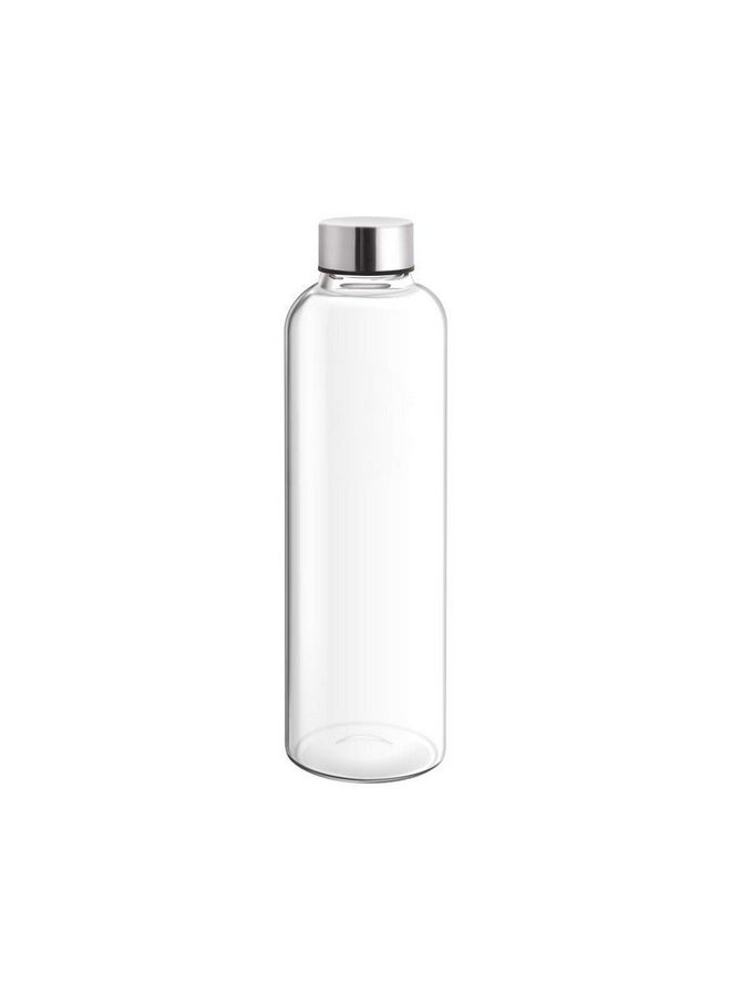 By Milton Clarion Borosilicate Glass Fridge Water Bottle With Leak-Proof Airtight Stainless Steel Lid, 760 Ml, Transparent For Hotel, Travel, Office, Home