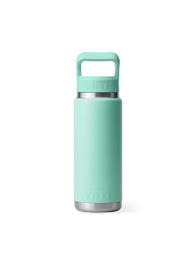 YETI Rambler 26 oz Bottle, Vacuum Insulated, Stainless Steel with Color Matching Straw Cap, Seafoam