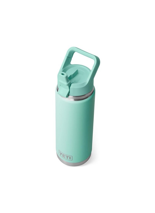 YETI Rambler 26 oz Bottle, Vacuum Insulated, Stainless Steel with Color Matching Straw Cap, Seafoam