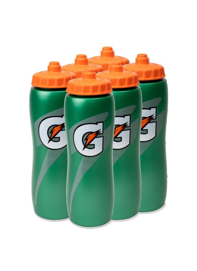 Gatorade 32 Oz Squeeze Water Sports Bottle - Value Pack of 6 - New Easy Grip Design for 2014