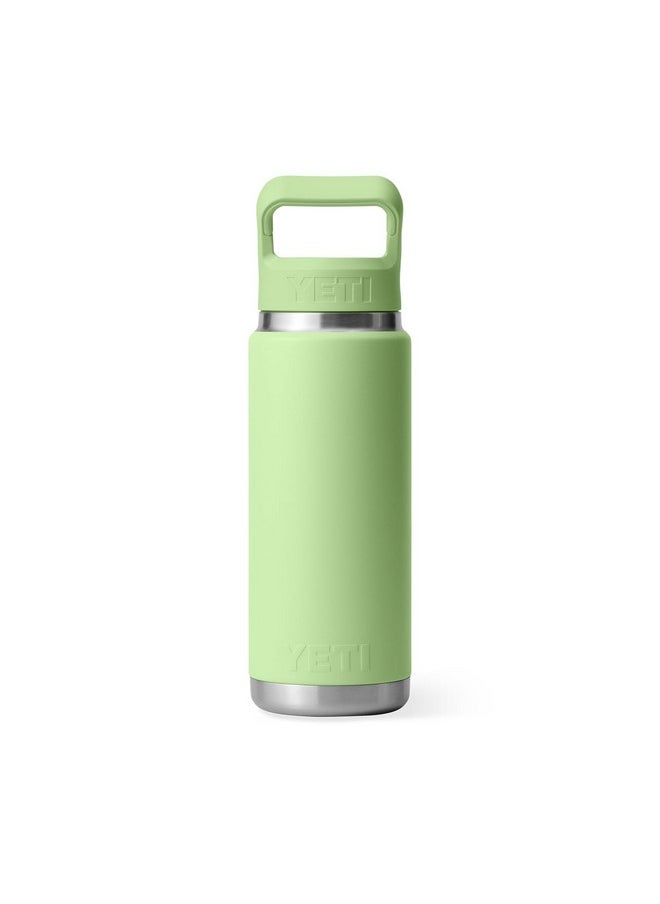 YETI Rambler 26 oz Bottle, Vacuum Insulated, Stainless Steel with Color Matching Straw Cap, Key Lime