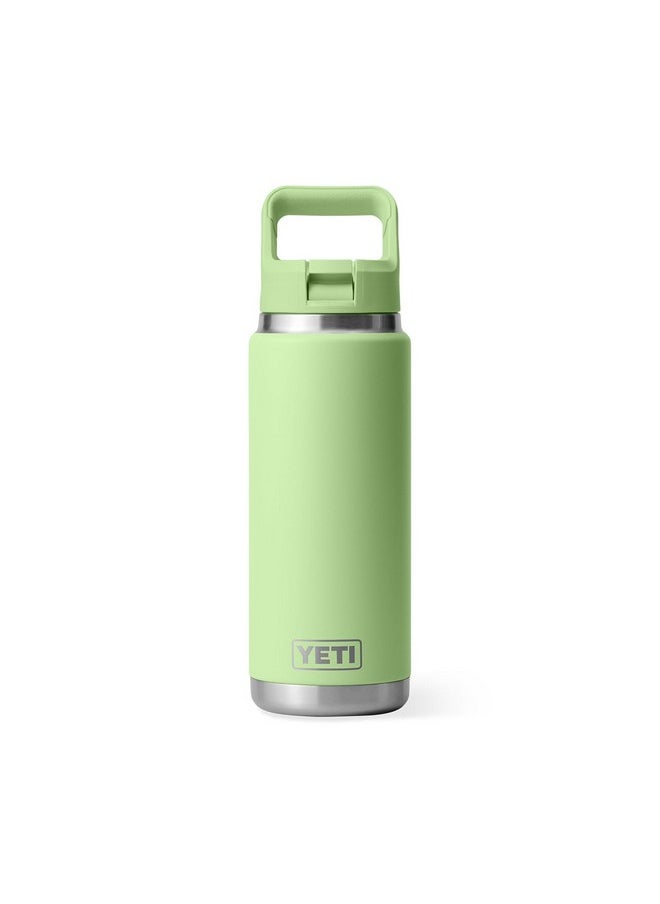 YETI Rambler 26 oz Bottle, Vacuum Insulated, Stainless Steel with Color Matching Straw Cap, Key Lime