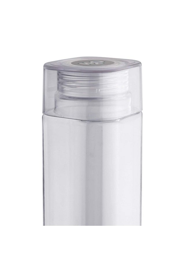 H2O Squaremate Plastic Water Bottle | Lid Is Sealed By A Silicone Ring | Leak Proof & Break-Proof |Best Usage For Office/School/College/Gym/Picnic/Home/Fridge | 1 Liter | Clear, Set Of 4