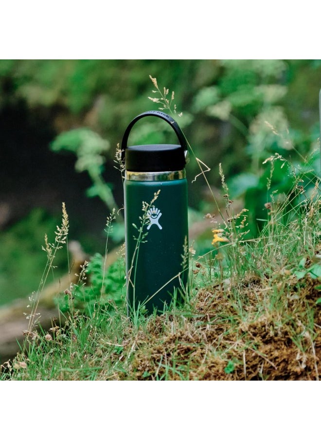Flask Wide Flex Cap Black 20 Oz