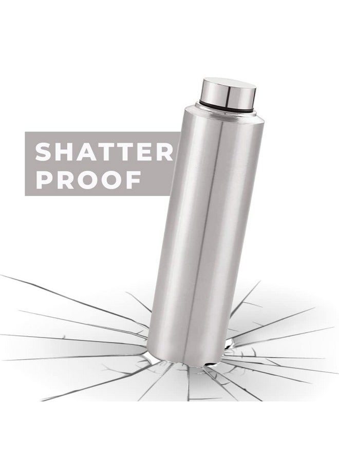 Industries Stainless Steel Refrigerator Water Bottle|1 Ltr |Food Grade, Bpa Free Lid, Non-Toxic, Rust Free|Airtight, Leak Proof & Odour Free|Water Bottles For Home, School, Office & Gym|Set Of 6