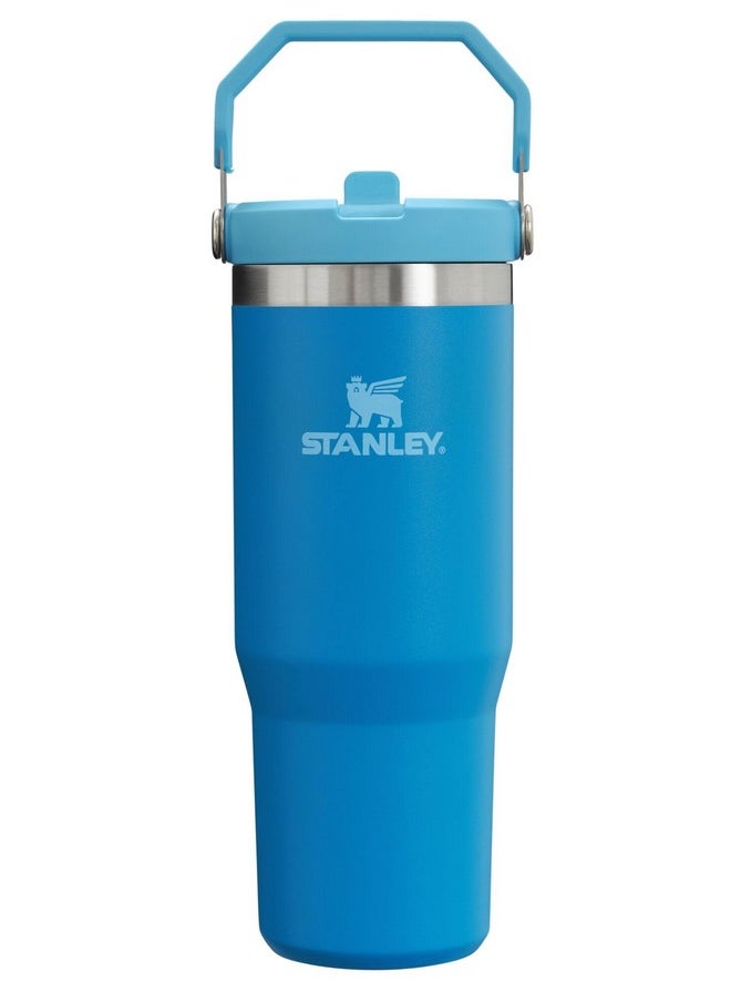 Stanley IceFlow Flip Straw Tumbler with Handle 30 oz | Twist On Lid and Flip Up Straw | Leak Resistant Water Bottle | Insulated Stainless Steel |BPA-Free | Azure