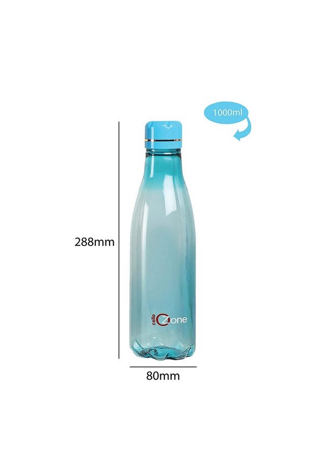 CELLO Ozone Unbreakable Fridge Water Bottle for Office, Sports, School, Travelling, Gym, Yoga, BPA & Leak Free, 1 Litre, Set of 3, Assorted