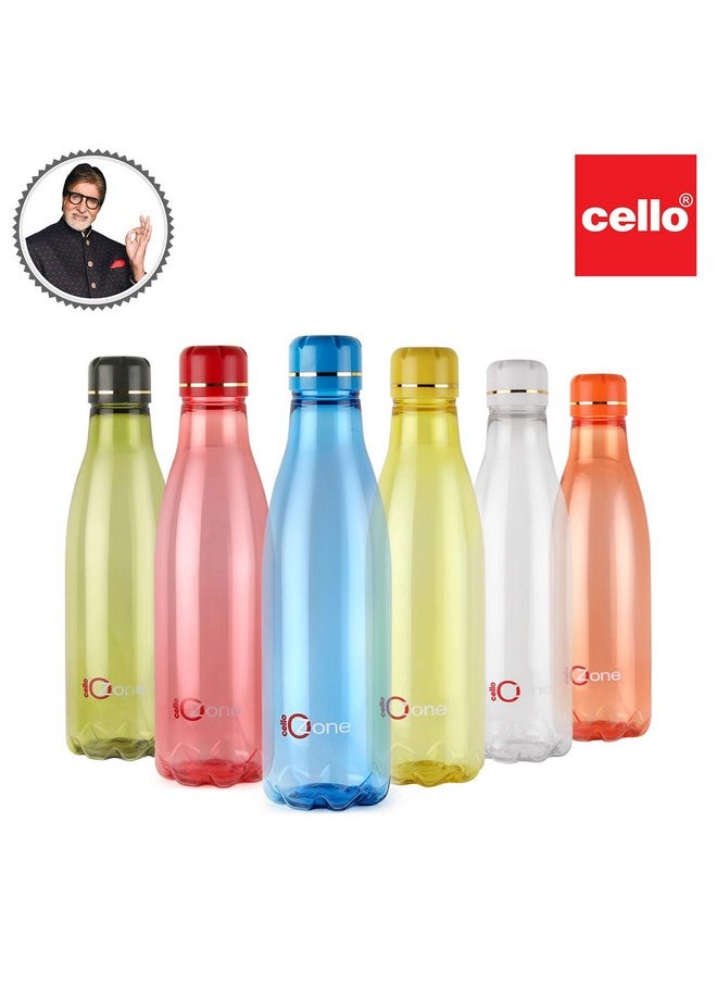 Ozone Premium Edition Fridge Water Bottle For Office, Sports, School, Travelling, Gym, Yoga, Bpa & Leak Free, 1 Litre, Set Of 6, Assorted