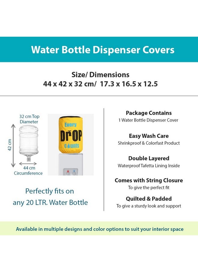 Swayam 20 Litre Bottle Cover 1 PC | Bottle Protector | Water Dispensar Cover | Lace Closure at Bottom | Machine Washable | Environmentally Friendly | Digitally Printed | 42cm x 42cm x 30cm - Yellow