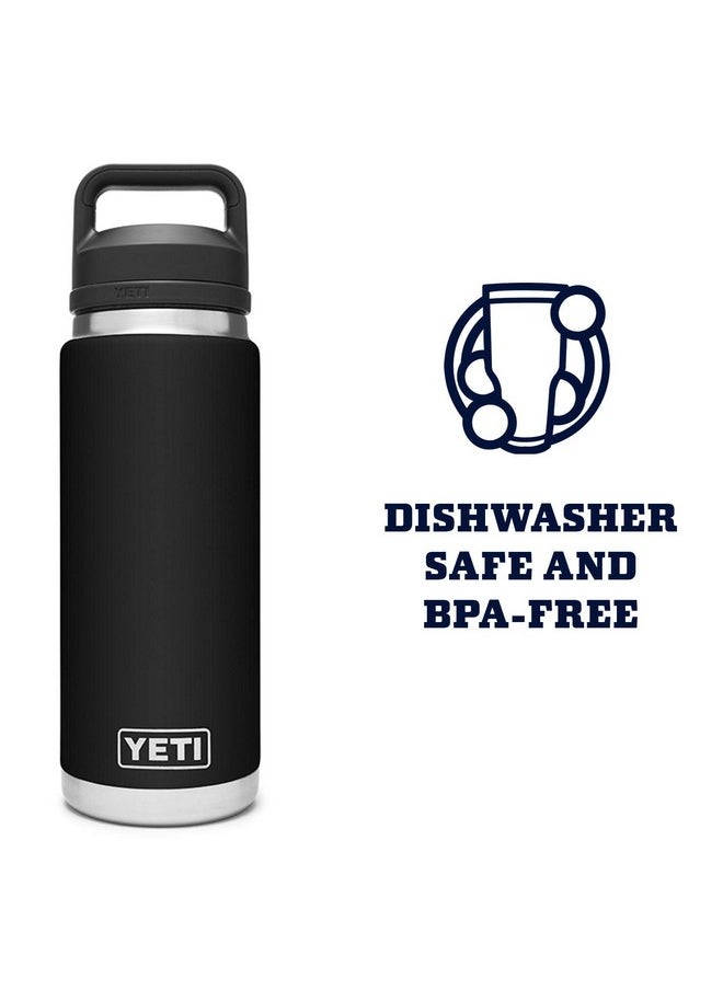 YETI Rambler 26 oz Bottle, Vacuum Insulated, Stainless Steel with Chug Cap, Black