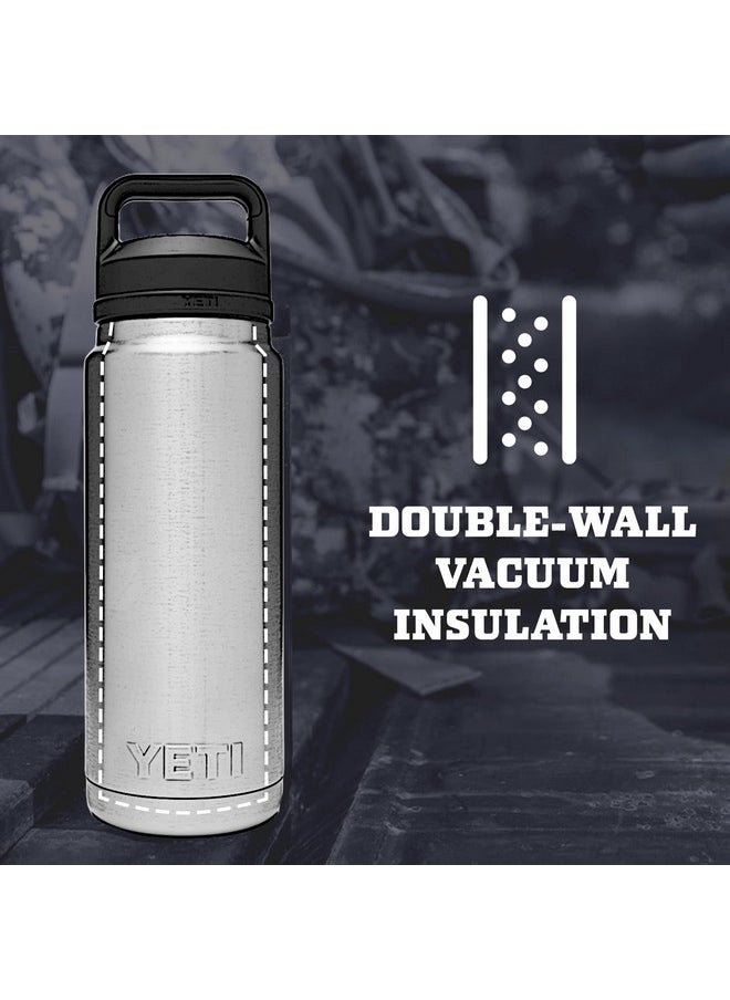 YETI Rambler 26 oz Bottle, Vacuum Insulated, Stainless Steel with Chug Cap, Black