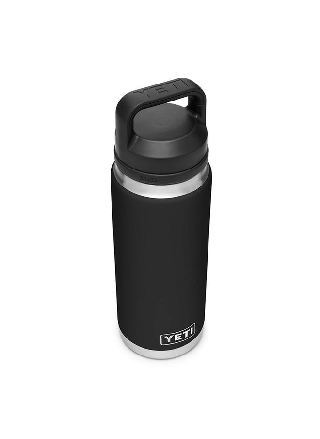 YETI Rambler 26 oz Bottle, Vacuum Insulated, Stainless Steel with Chug Cap, Black