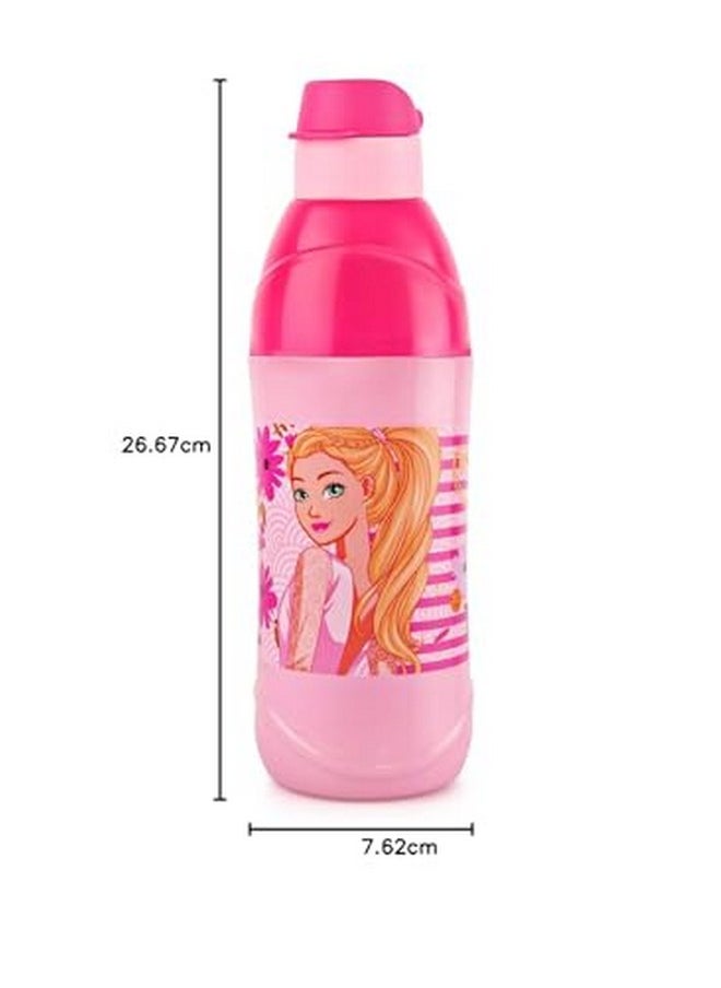 Cello Puro Steel-X Kids Zee 600 | Water Bottle with Inner Steel and Outer Plastic | Insulated Water Bottle | Kids Bottle | Best Usage for School, Picnic, Home | 540ml, Light Pink