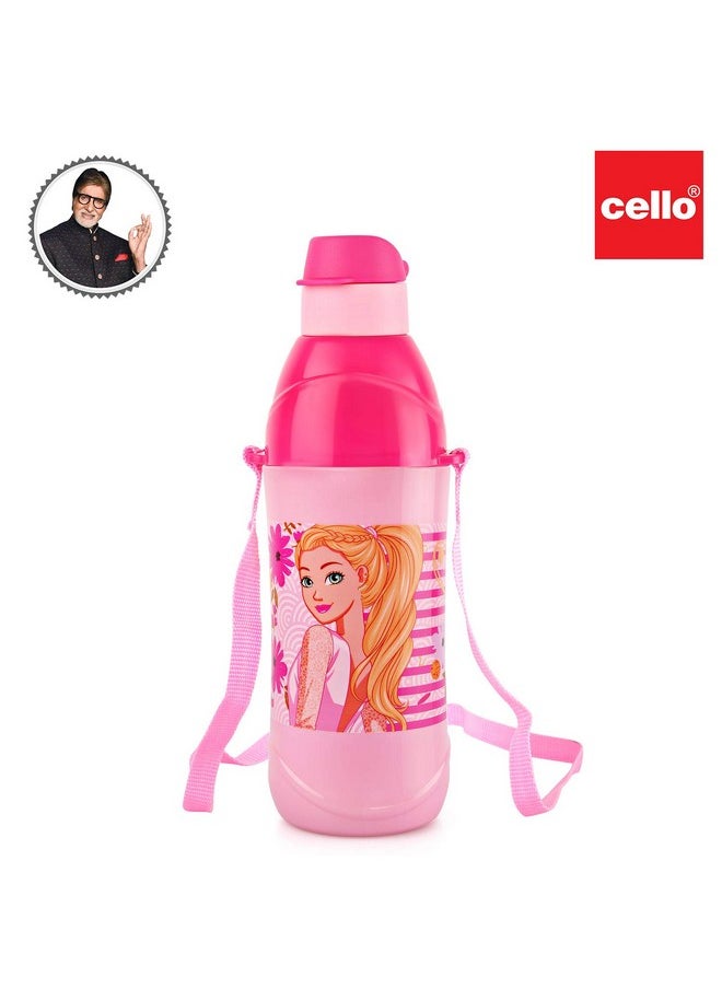 Cello Puro Steel-X Kids Zee 600 | Water Bottle with Inner Steel and Outer Plastic | Insulated Water Bottle | Kids Bottle | Best Usage for School, Picnic, Home | 540ml, Light Pink