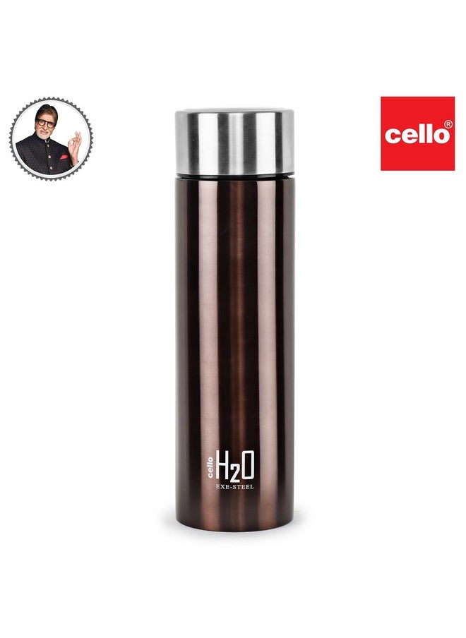 CELLO H2O Stainless Steel Water Bottle | Leak proof & break-proof | Lid is sealed by a silicone ring | Best Usage for Office/School/College/Gym/Picnic/Home/Fridge |1 Litre | Assorted, 3 Unit